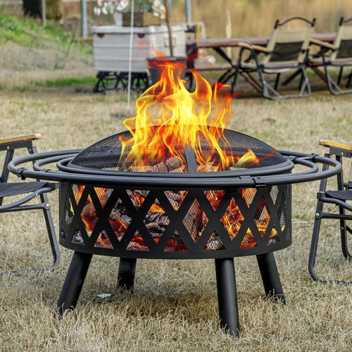 Wood burning fire pit w - wood,