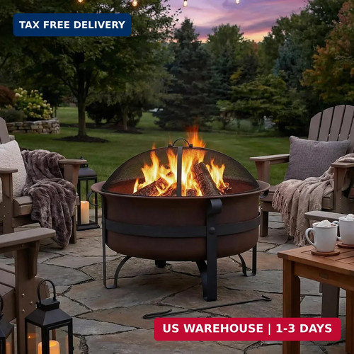 Wood burning fire pit w - wood,