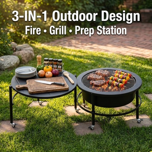 Wood burning outdoor fire - burning, pit