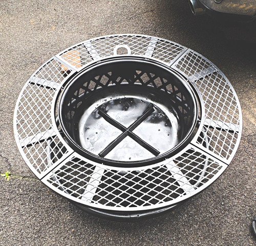 Round black metal - black, outdoor