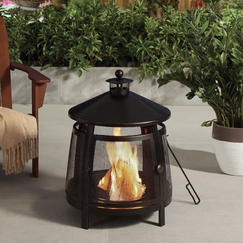 Wood burning round fire - wood,