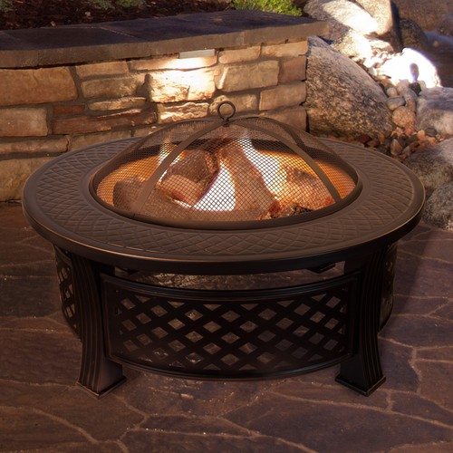 Fire pit set wood burning - pit,
