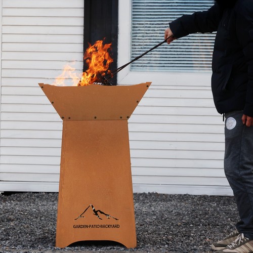 Aoodor steel fire pit - steel, with