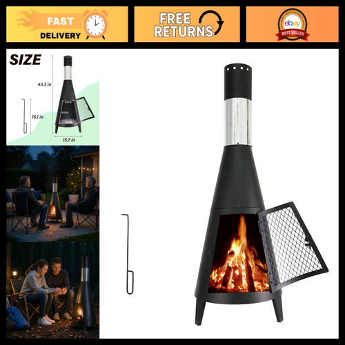 Outdoor wood burning chiminea - wood,
