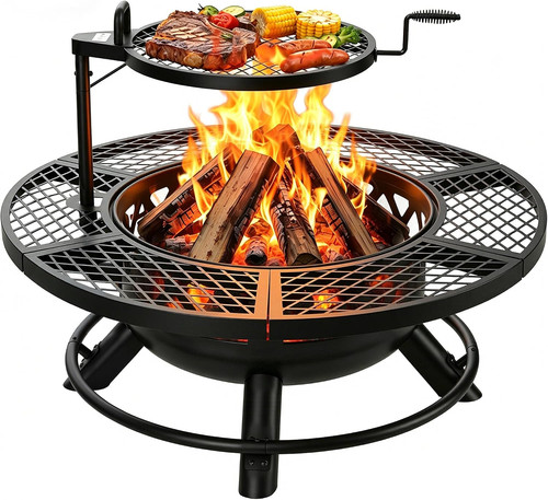 Fire pit with - pit, poker