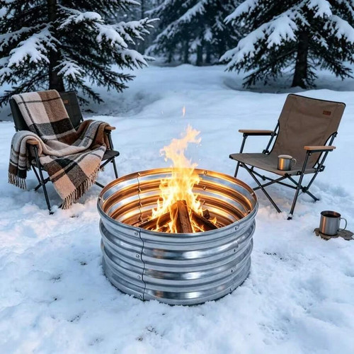 Galvanized round outdoor - round, fire