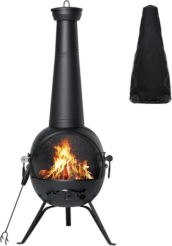Chiminea fireplace outdoor - chiminea,
