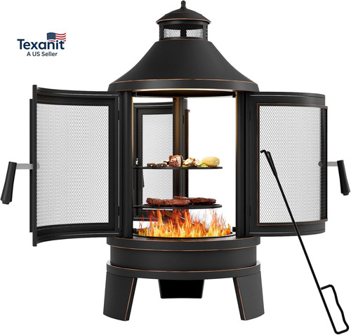 Outdoor wood burning chiminea - wood,